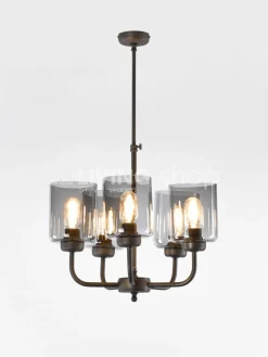 Verlichting online Donkerbrons luster loft stijl verlichting fumé kappen