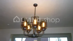 Verlichting online Donkerbrons luster loft stijl verlichting fumé kappen