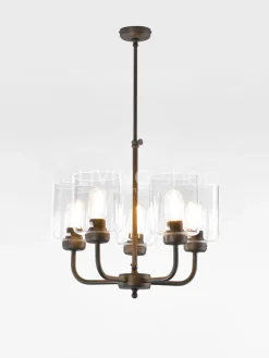Verlichting online Donkerbrons luster loft stijl verlichting transparant kappen