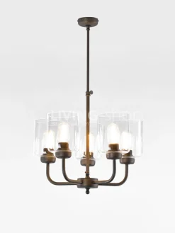 Verlichting online Donkerbrons luster loft stijl verlichting transparant kappen