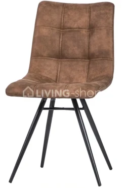 TIMELESS LIVING Eetkamerstoel industrieel design pu grijs