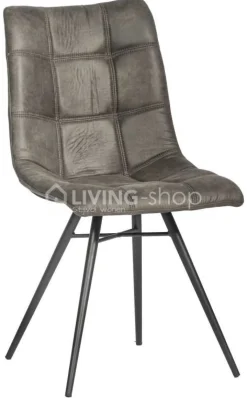 TIMELESS LIVING Eetkamerstoel industrieel design pu grijs