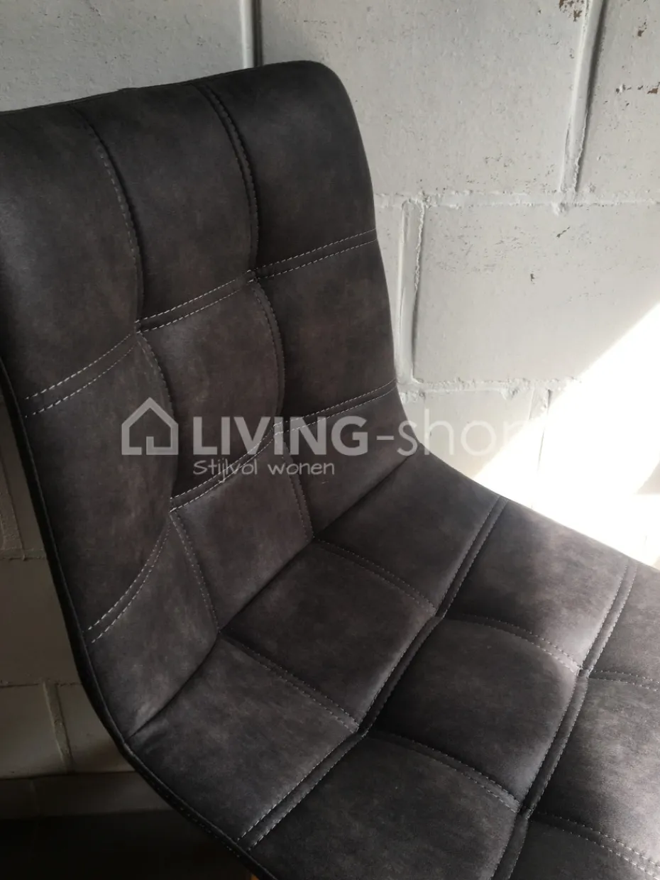 TIMELESS LIVING Eetkamerstoel industrieel design pu grijs