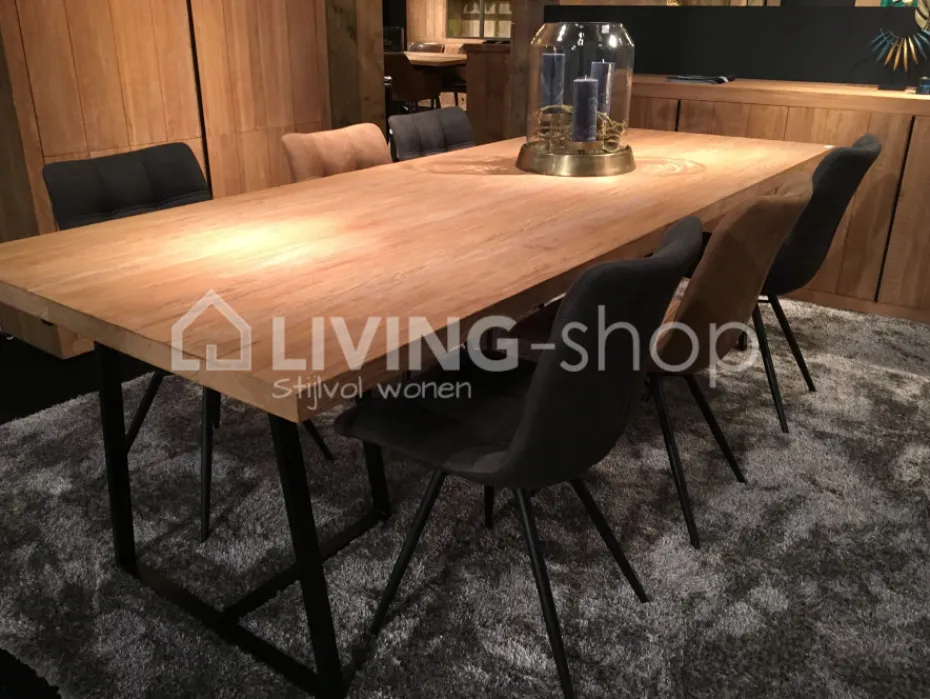 TIMELESS LIVING Eetkamerstoel industrieel design pu grijs