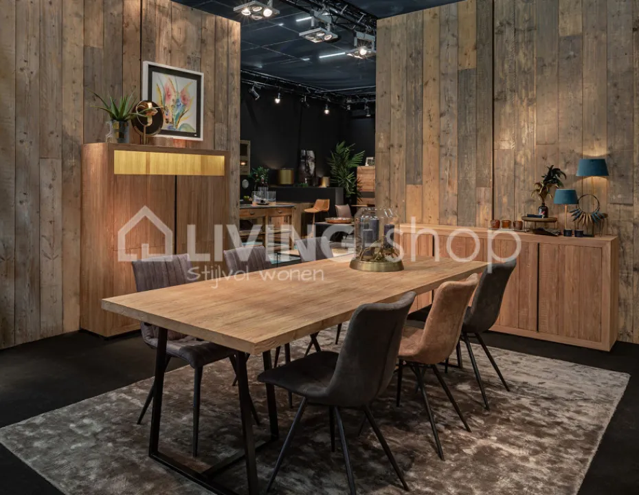 TIMELESS LIVING Eetkamerstoel industrieel design pu grijs