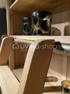 Eiken bibliotheekkast met ladder