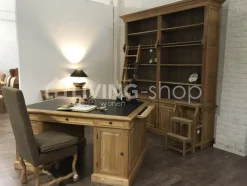 Eiken bibliotheekkast met ladder