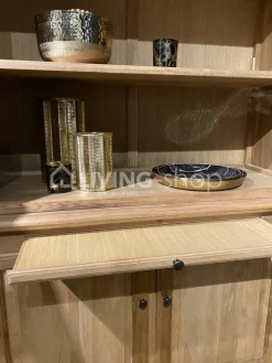 Eiken bibliotheekkast met ladder