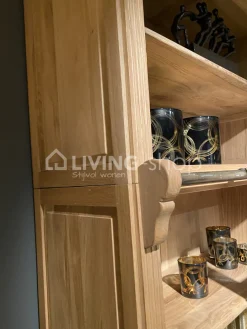Eiken bibliotheekkast met ladder