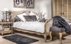 TIMELESS LIVING Eiken landelijk Bed 180 linen oak aged grey 180x110/80x200CM