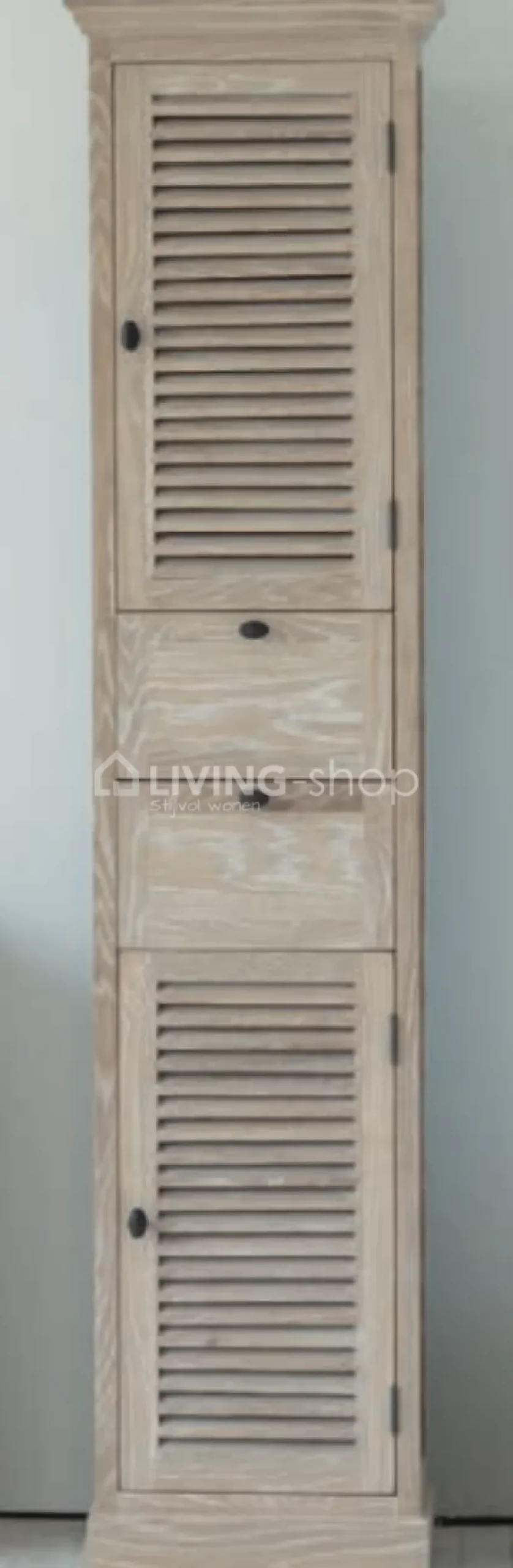 TIMELESS LIVING Eiken louvre wastafel landelijke stijl badkamermeubel