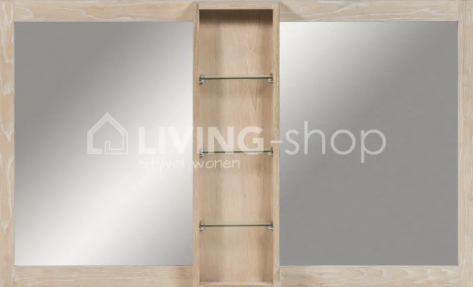 TIMELESS LIVING Eiken louvre wastafel landelijke stijl badkamermeubel