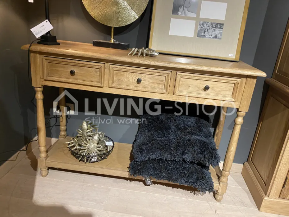 Eiken Riviera Console landelijke stijl met 3 laden