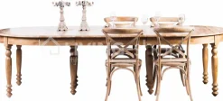 TIMELESS LIVING Eiken verlengbare ovale eettafel landelijke stijl