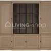 TIMELESS LIVING Eiken wandkast vitrinekast 4 deuren landelijke stijl