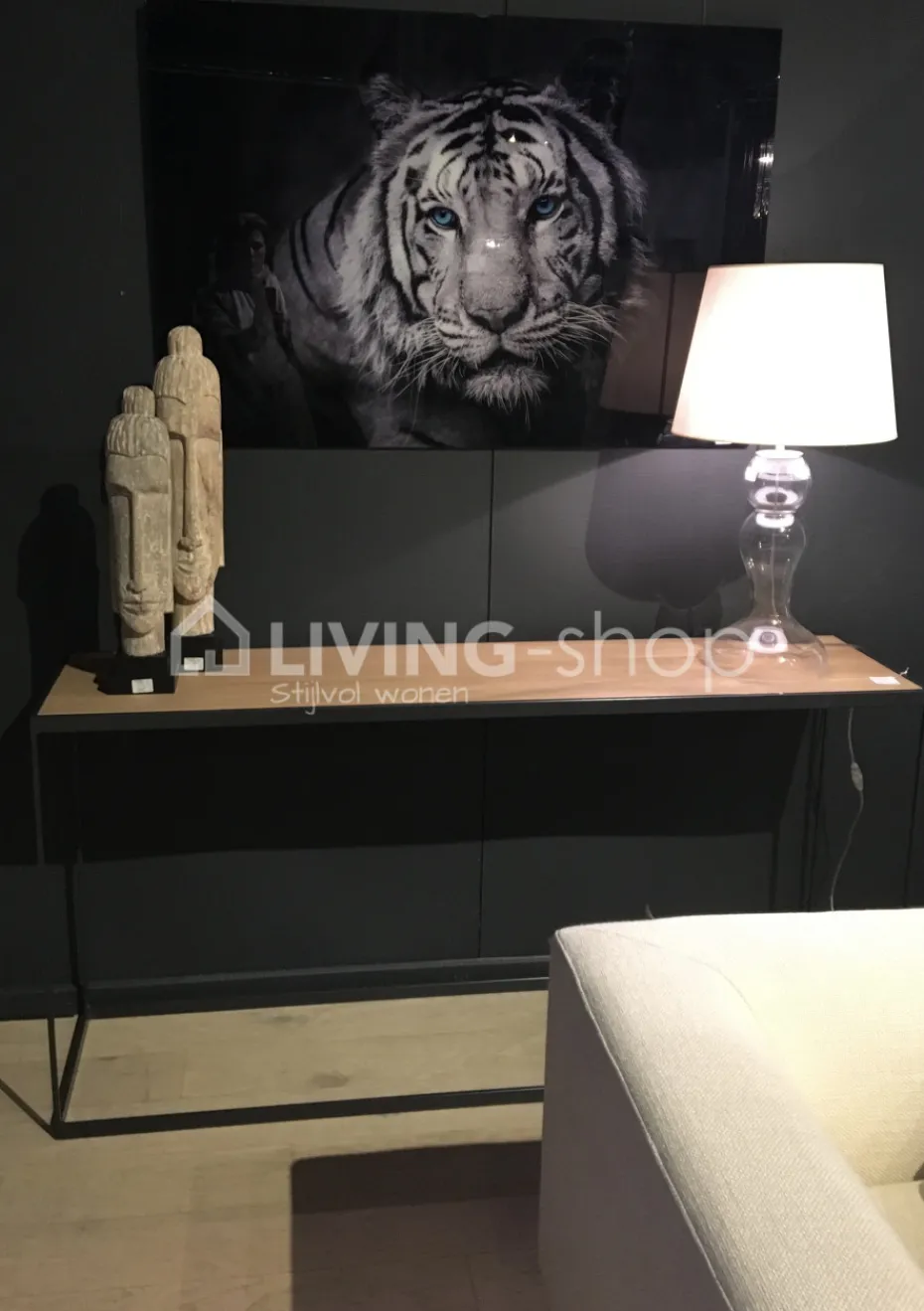 PR LIVING Eiken wandtafel DAMO loft console thin heritage oak