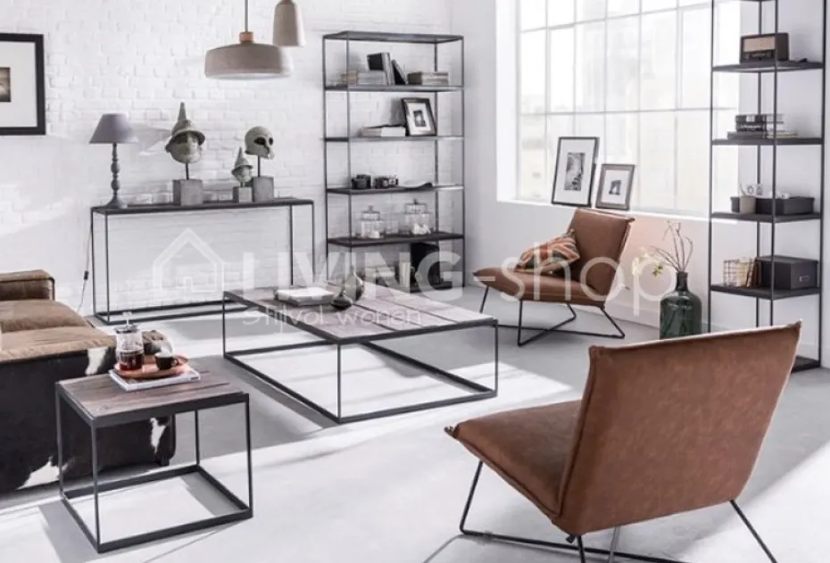 PR LIVING Eiken wandtafel DAMO loft console thin heritage oak