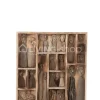J-LINE Familie Masks Hout Naturel Muurdecoratie