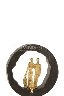 J-LINE Figuur familie mango zwart goud
