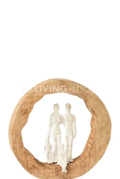 J-LINE Figuur familie mango zwart goud