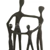 J-LINE Figuur Familie van 4 in Kring Aluminium Zwart