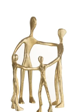 J-LINE Figuur Familie van 4 in Kring Aluminium Zwart