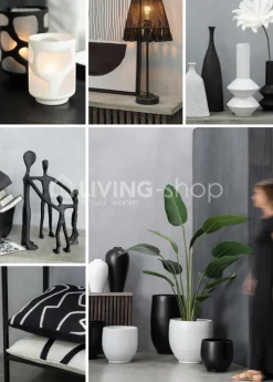 J-LINE Figuur Familie van 4 in Kring Aluminium Zwart