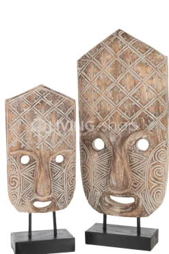 J-LINE Figuur masker op voet S decoratie