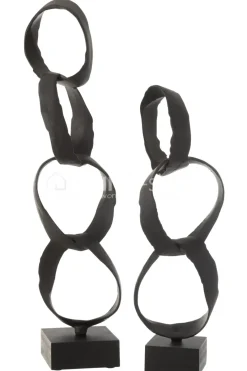 J-LINE Figuur ringen alu zwart L