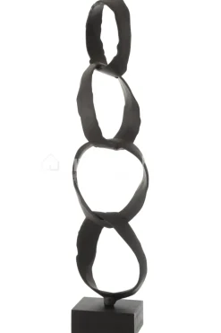 J-LINE Figuur ringen alu zwart L