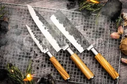Forged messenset 3pcs Koksmes Hakbijl Huishoudmes
