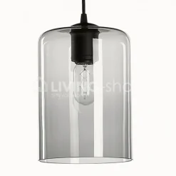 Verlichting online Grijs fumé cylinder glazen lampenkap 12x15CM