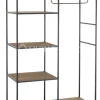 J-LINE Halkapstok kledingrek met houten schappen