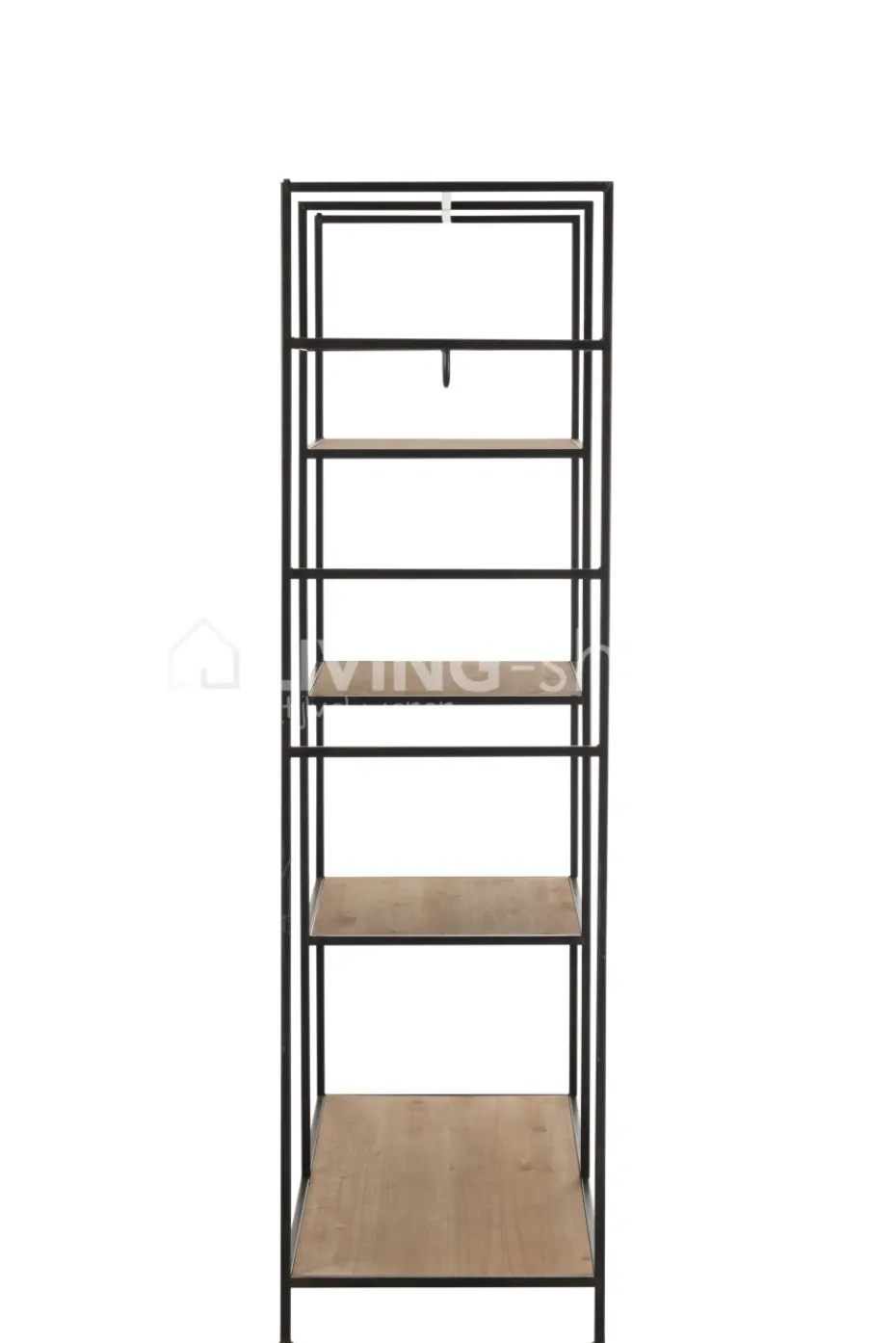J-LINE Halkapstok kledingrek met houten schappen