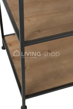 J-LINE Halkapstok kledingrek met houten schappen
