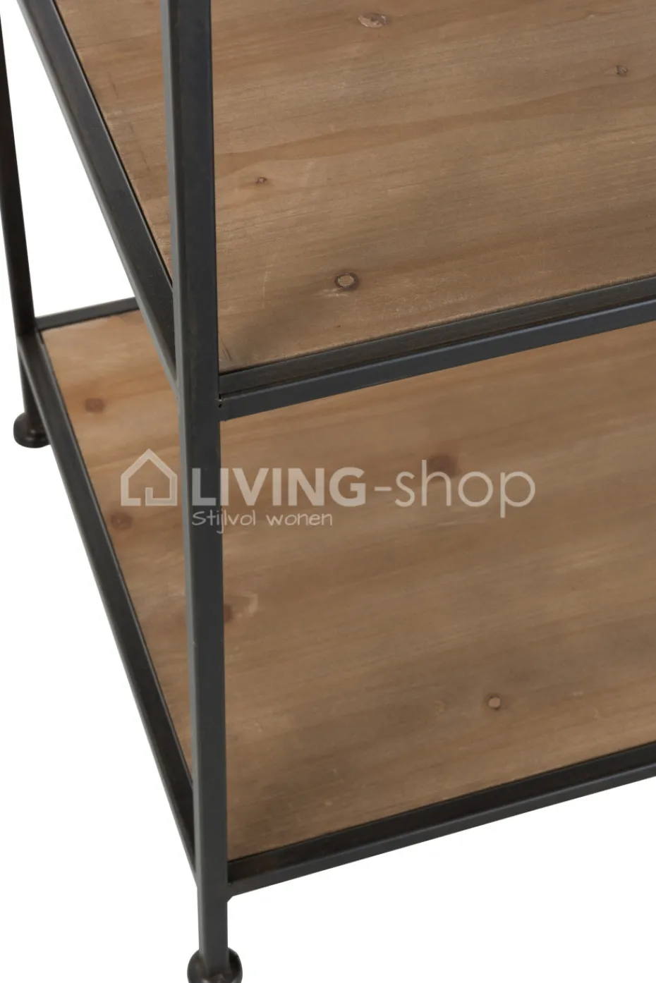 J-LINE Halkapstok kledingrek met houten schappen