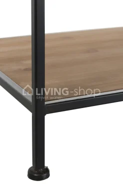 J-LINE Halkapstok kledingrek met houten schappen