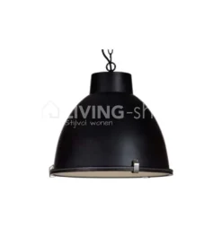 Verdace verlichting Hangar lamp, Glossy black metal / white inside