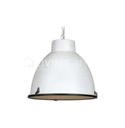 Verdace verlichting Hangar lamp, Glossy black metal / white inside