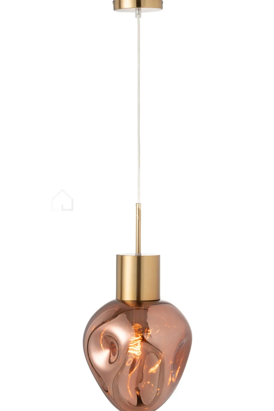 J-LINE Hanglamp glas koper landelijke keukenverlichting