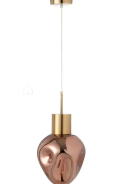 J-LINE Hanglamp glas koper landelijke keukenverlichting