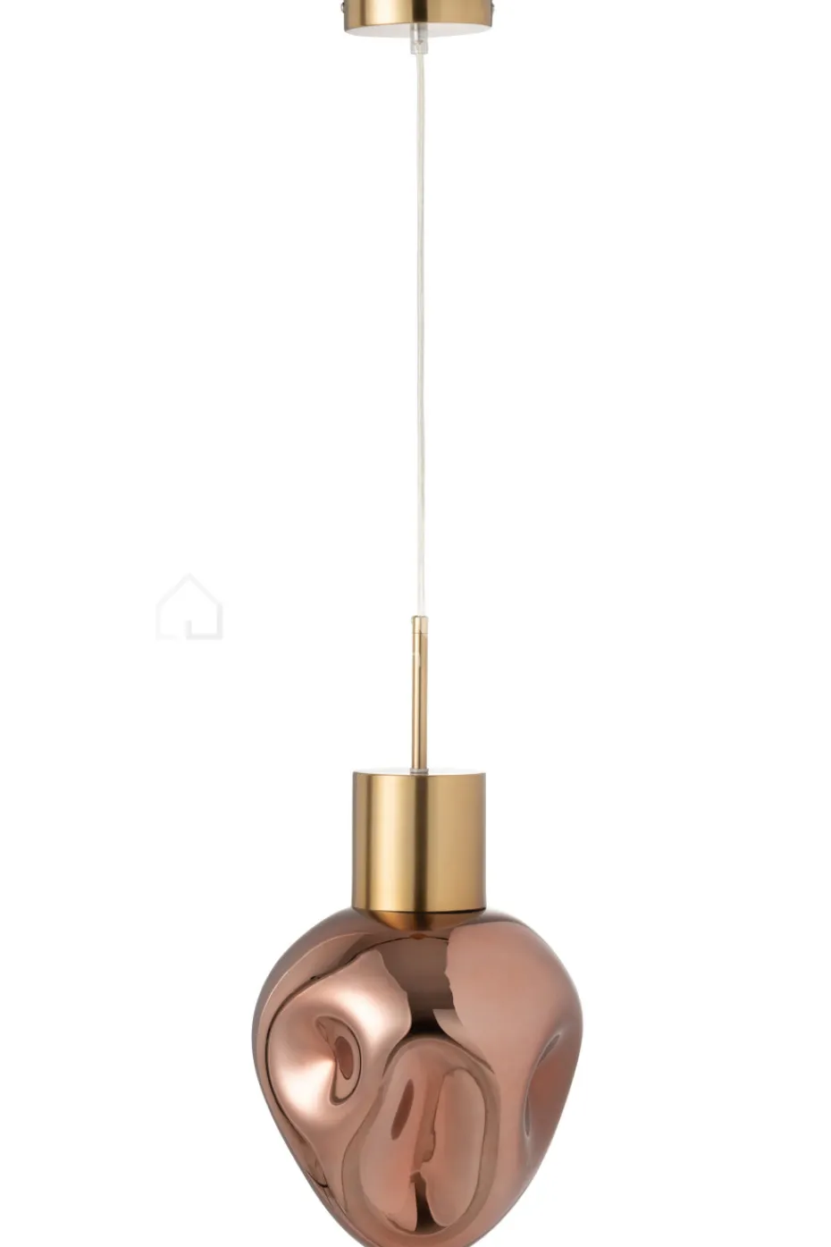 J-LINE Hanglamp glas koper landelijke keukenverlichting