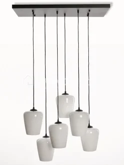Verlichting online Hanglamp met 6 glazen tulips lampenkappen