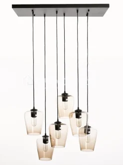 Verlichting online Hanglamp met 6 glazen tulips lampenkappen
