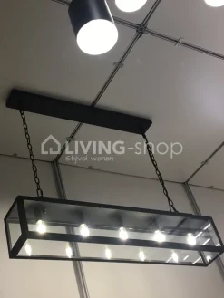 Verdace verlichting Hanglamp Zenia zwart metaal glazen bak 5Lamp
