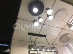 Verdace verlichting Hanglamp Zenia zwart metaal glazen bak 5Lamp