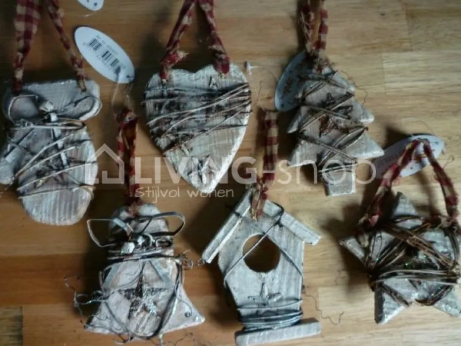 Countryfield Houten Kerstboomhangers, kerstdecoratie van