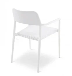 Castle-Line INDY tuinstoel alu wit met textilene witgrijs Castle Line outdoor living