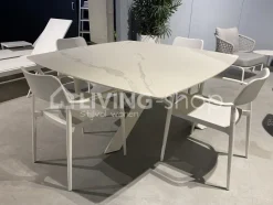 Castle-Line INDY tuinstoel alu wit met textilene witgrijs Castle Line outdoor living