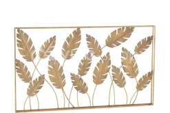 J-LINE J line Wanddecoratie Bladeren Goud